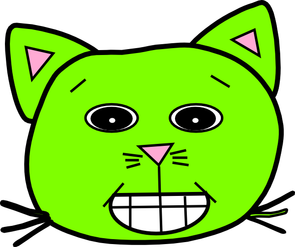 Cartoon Cat Face Outline (600x503)