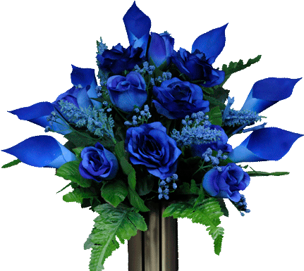 Transparent Calla Lilies Flowers Png Clipart Flores - Blue Flowers Bouquet Png (445x445)