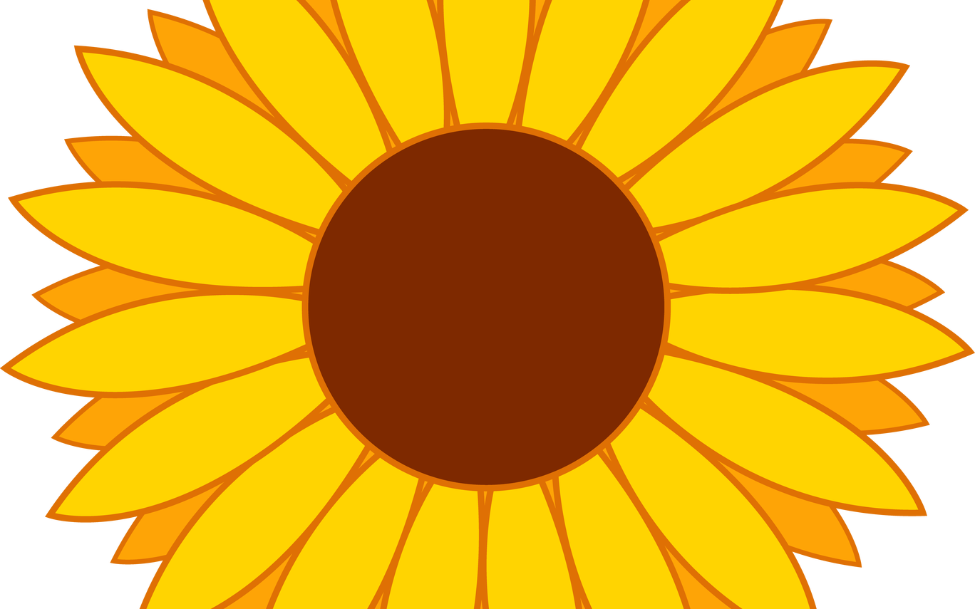 Simple Yellow Sunflower Design Free Clip Art - Sunflower Clipart Png (1368x855)