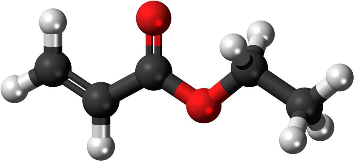 Ethyl Acrylate - Molécule De Méthacrylate De Méthyle (1200x579)