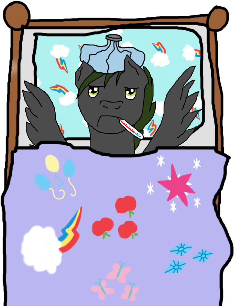 Patec, Bed, Cutie Mark, Get Well Soon, Oc, Oc Only, - Cartoon (1109x1024)