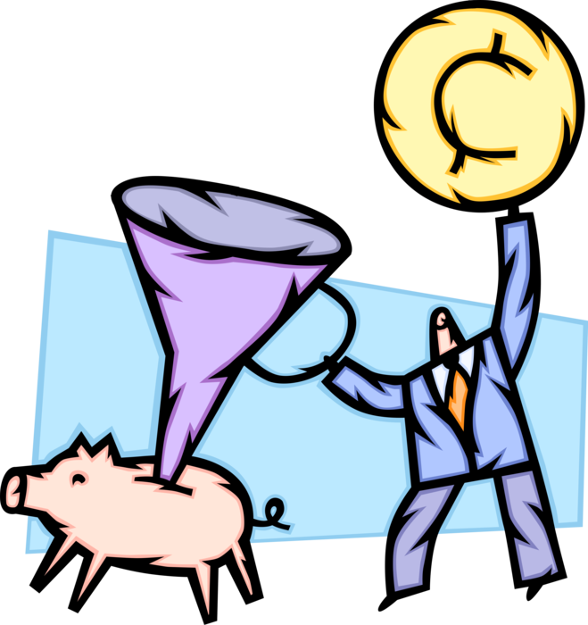 Vector Illustration Of Businessman Funnels New Financial - Vector Illustration Of Businessman Funnels New Financial (659x700)