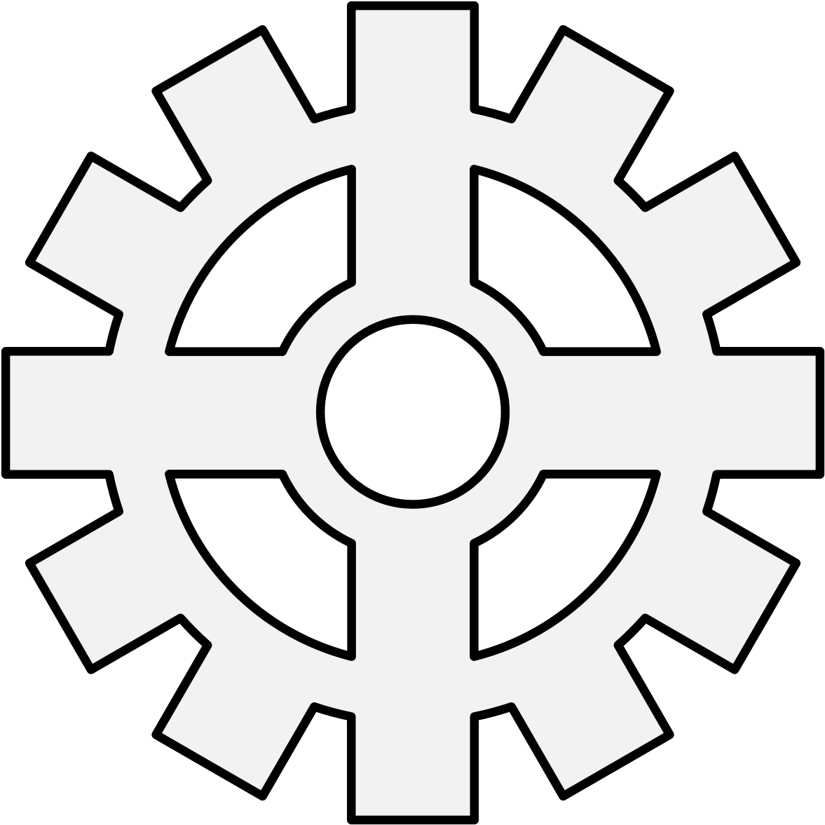 Cog-wheel - Gear Outline Vector (1218x1218)
