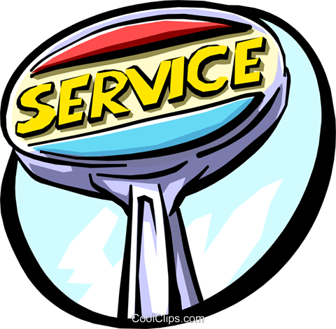 Service Station Royalty Free Vector Clip Art Illustration - Service Station Clipart (480x471)