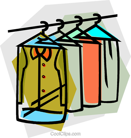Clothes At The Dry Cleaners Royalty Free Vector Clip - Dry Cleaning Clip Art (455x480)