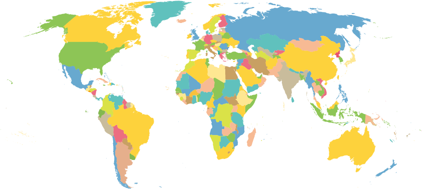 Earth Globe Plane Transprent Png - World Map Flat Png (851x483)