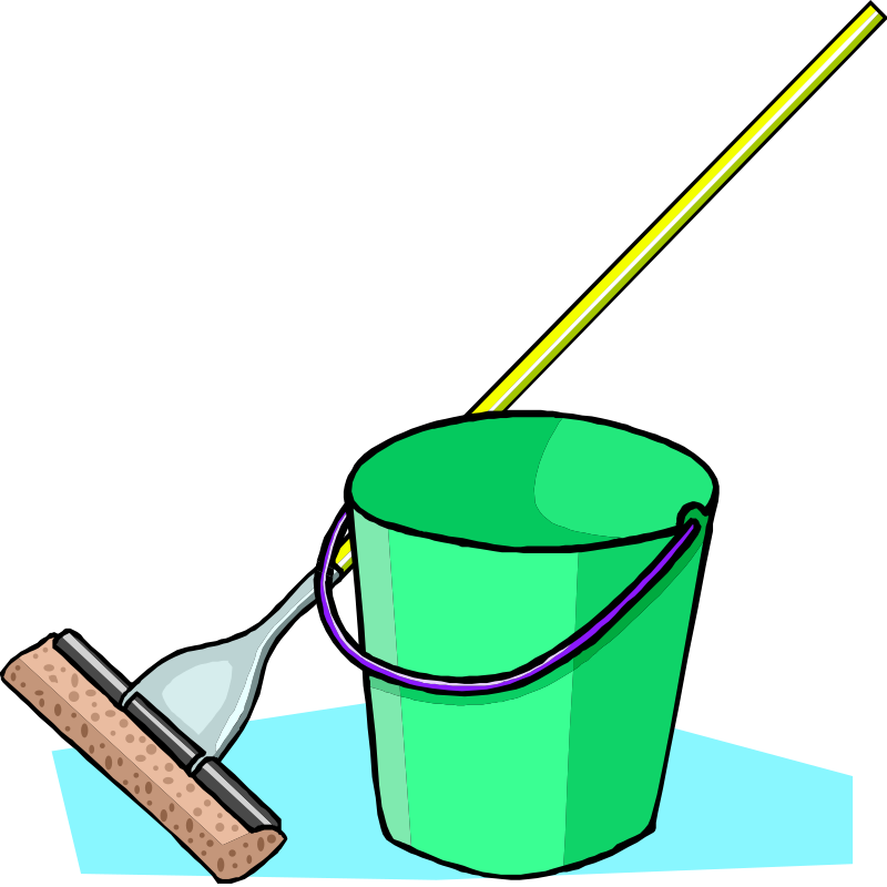 Mop And Bucket Clip Art Download - Cartoon Mop And Bucket (800x800)