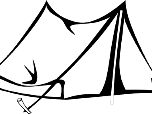 Camp Tent Cliparts - Tent Black And White Drawing (640x480)