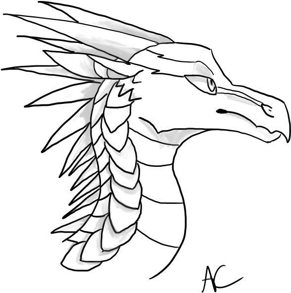 Dragon Lineart Headshot - Wings Of Fire Icewing Headshot (684x684)