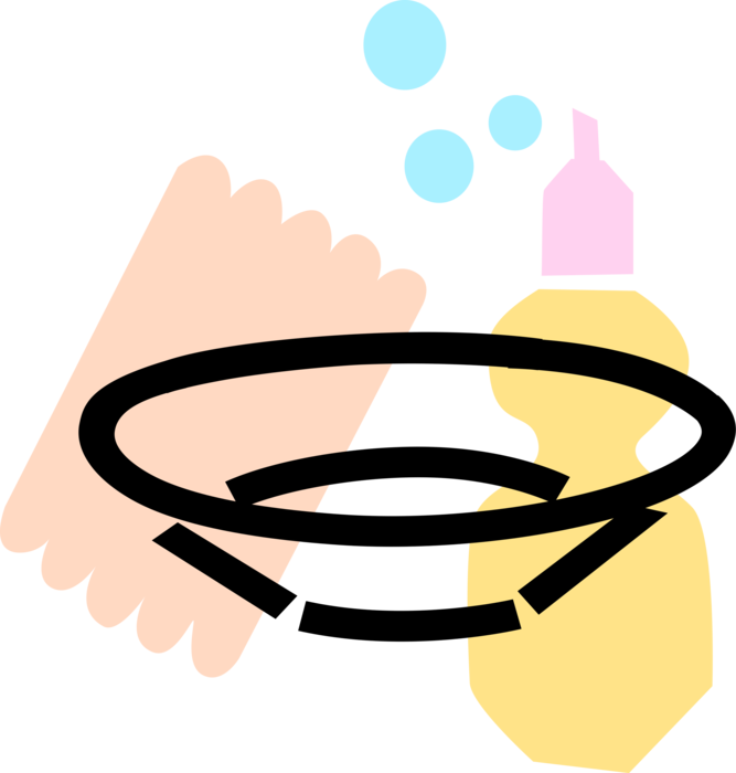 Vector Illustration Of Bowls And Dish Soap With Dish - Vector Illustration Of Bowls And Dish Soap With Dish (667x700)