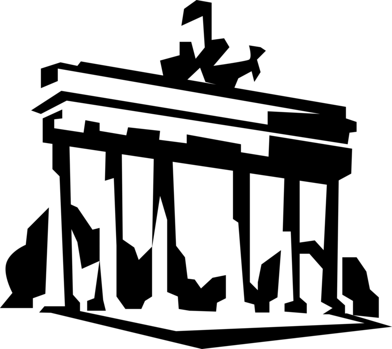Vector Illustration Of Brandenburg Gate, German Neoclassical - Vector Illustration Of Brandenburg Gate, German Neoclassical (787x700)
