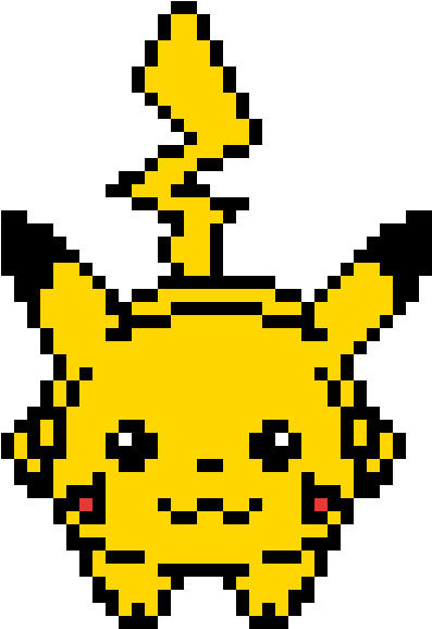 Running Pikachu - Pixel Art (1200x1200)