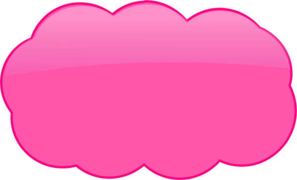 Pink 3d Cloud Thought Bubble Vector Clip Art - Pink 3d Cloud Thought Bubble Vector Clip Art (600x364)
