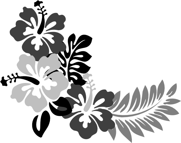 Cloud Cliparts Has The Largest And Collection Of Flower - Hawaiian Flowers Clip Art Black And White (642x497)