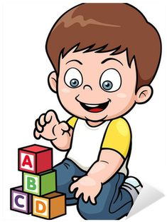 Vector Illustration Of Boy Playing Blocks Sticker • - Imagenes Niño Jugando (400x400)