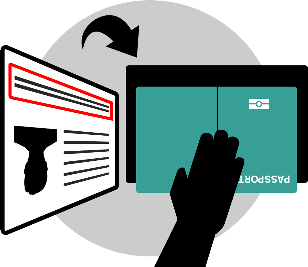 Place Your Passport Face Down On The Scanner - Graphic Design (1134x974)