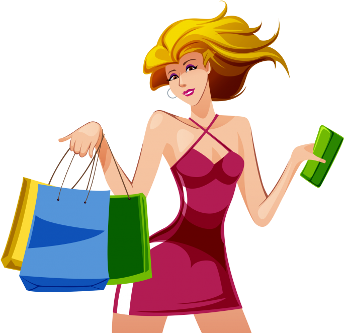 Shopping Girl Vector Png (715x715)