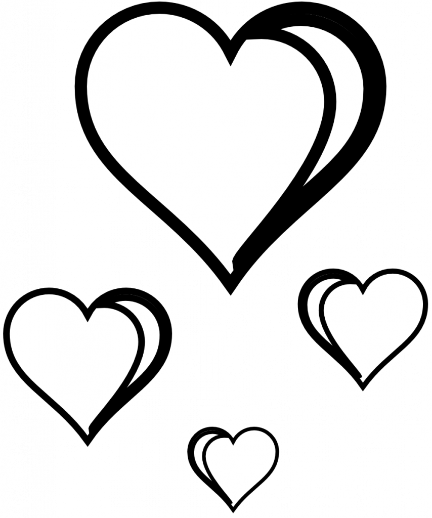 Download Heart Clipart Black And White - Love Clipart Image Black And White (854x1024)