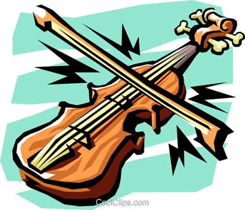 Arts Royalty Free Vector Clip Art Illustration - Violin (480x411)