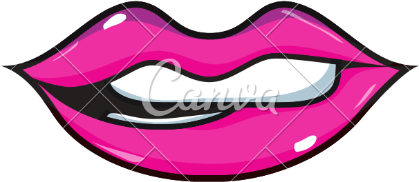Mouth With Lipstick And Bite Inferior Lip - Mouth With Lipstick And Bite Inferior Lip (800x800)