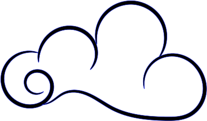 Cloud 1 Clip Art - Line Art (566x800)