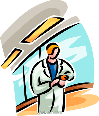 Doctor Looking At Her Watch Royalty Free Vector Clip - Doctor Looking At Her Watch Royalty Free Vector Clip (409x480)