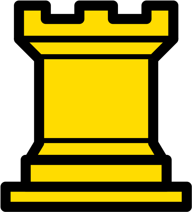 File - Chess Ryt45 - Svg - Rook Chess Black And White (1024x1024)