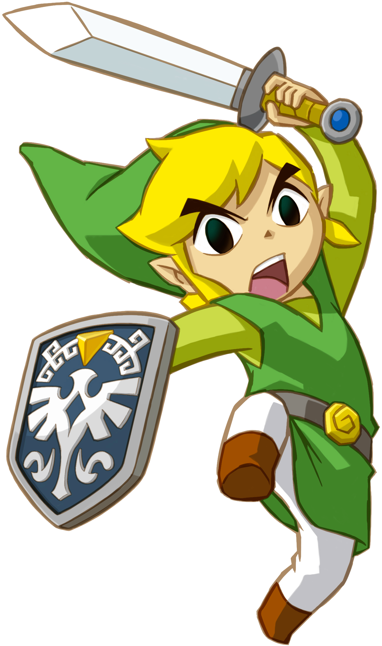 Nintendo Clipart Jumping - Legend Of Zelda Wind Waker Link (1296x2192)