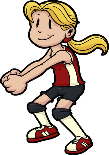 Actor - Gym Teacher - Girl Playing Volleyball Drawing (353x500)