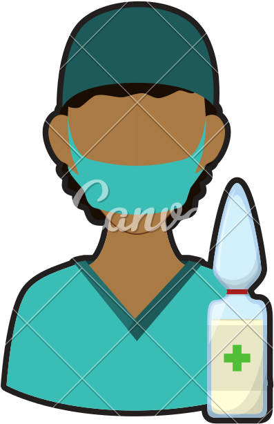 Nurse In Uniform With Dropper - Cartoon (800x800)