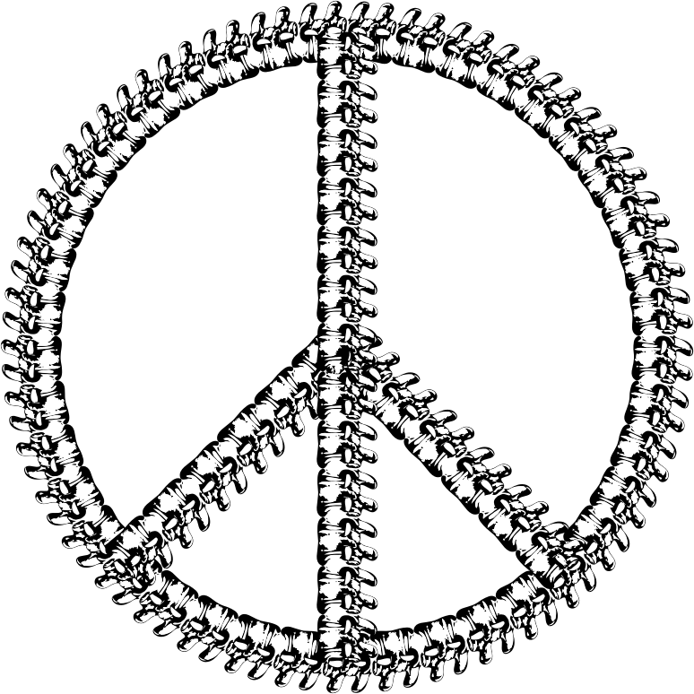 Medium Image - Peace Sign Black And White (774x774)
