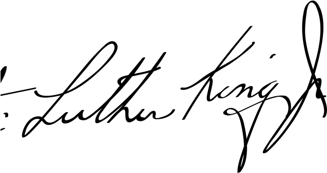 Download Dinge En Goete Martin Luther King Jr Signichr - Martin Luther King Jr Written In Cursive (637x338)