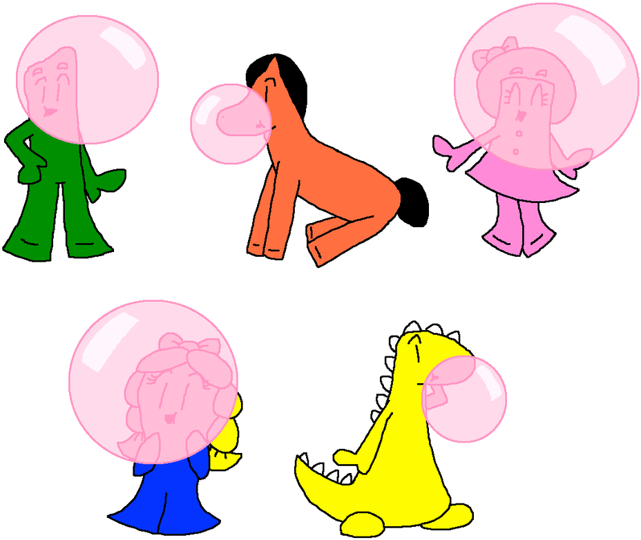 Gumby And Friends Blowing Bubble Gum By Pokegirlrules - Gumby And Friends Blowing Bubble Gum By Pokegirlrules (1024x795)