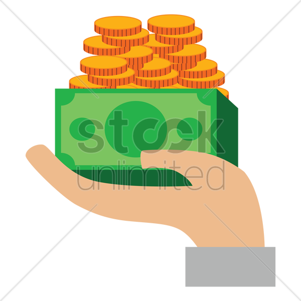 Hand Holding Money Vector Image - Деньги В Руке Вектор Png (600x600)