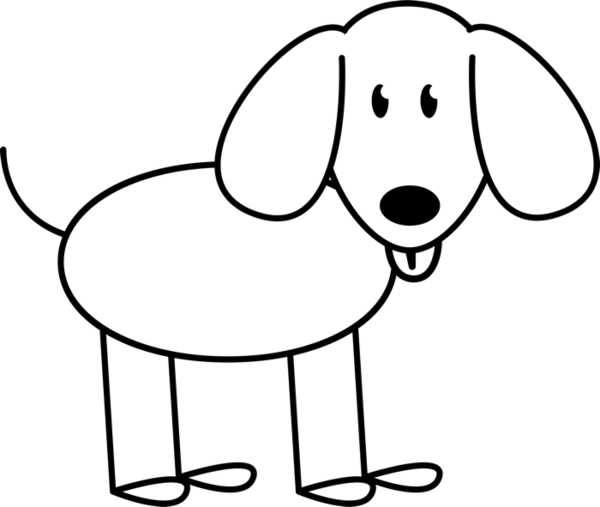 Dog Stick Drawing - Draw A Stick Figure Dog (600x507)
