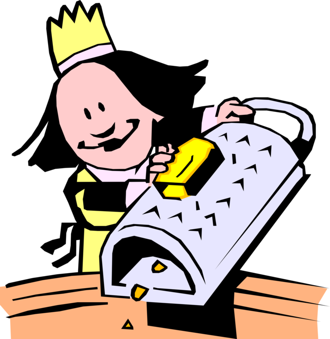 Vector Illustration Of Female Chef Grates Cheddar Cheese - Cartoon Cheese (680x700)