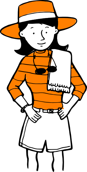 Girl With Towel Clipart Black And White (300x592)