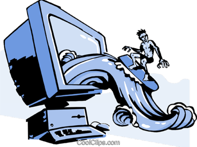 Surfer Clipart Clip Art - Surfing The Internet Clipart (640x480)