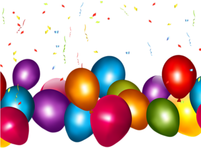 Birthday Clipart Confetti - Birthday Balloons And Confetti (640x480)