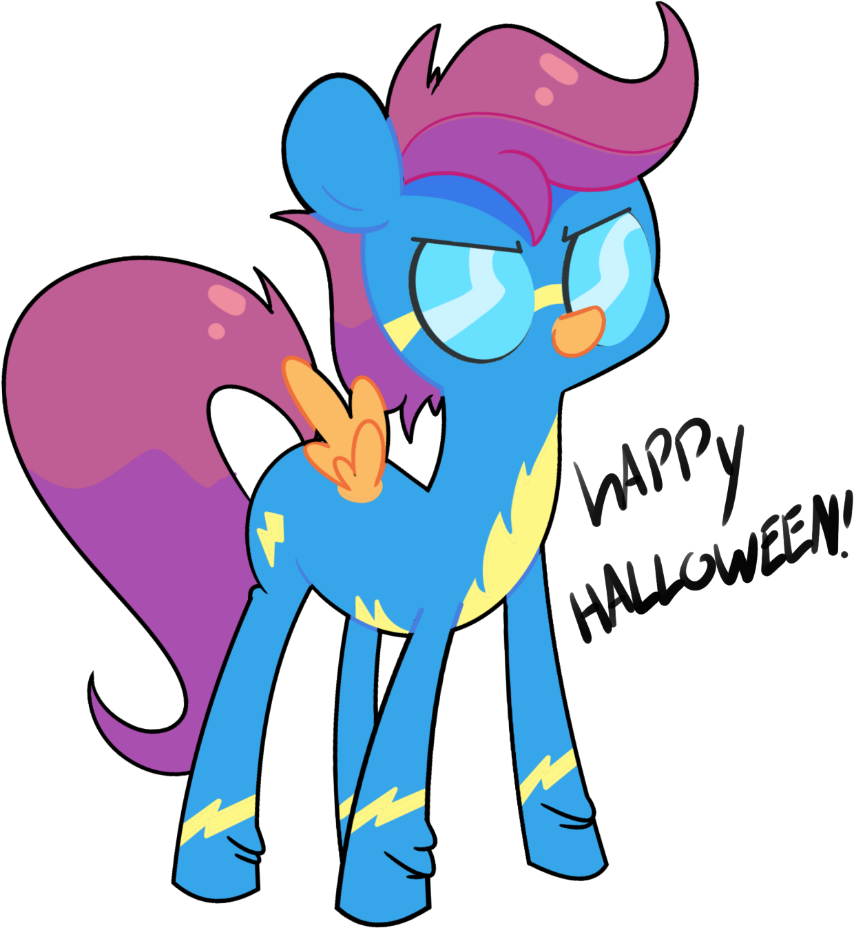 Happ Halloween Pony Mammal Pink Vertebrate Horse Like - Cartoon (1280x1408)