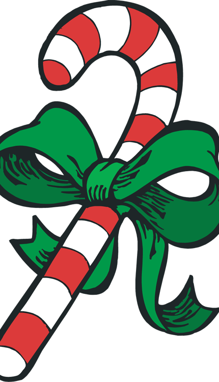 Cane Clipart Bow - Clip Art Christmas Candy Cane (430x750)
