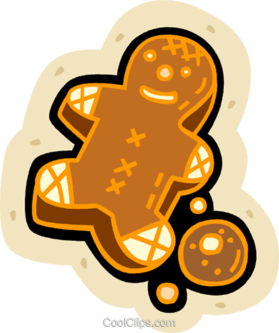 Gingerbread Cookie Royalty Free Vector Clip Art Illustration - Gingerbread Cookie Royalty Free Vector Clip Art Illustration (402x480)
