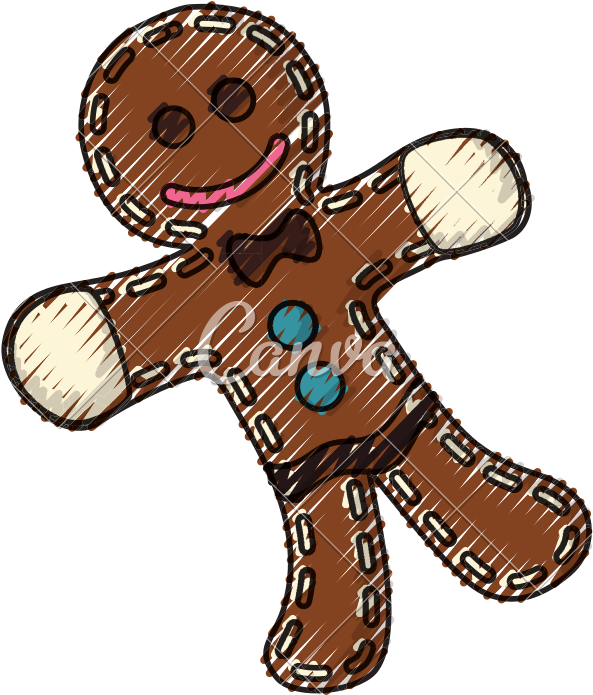 Gingerbread Man Cookie - Illustration (800x800)