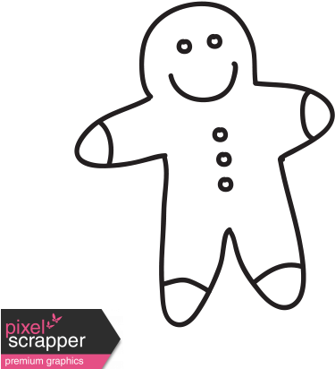 Christmas 1 Gingerbread Man Graphic By Marisa Lerin - Gingerbread Man Doodle Transparent (456x456)