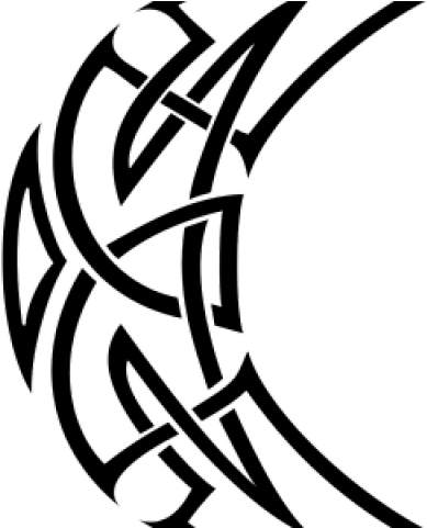 Download Celtic Knot Tattoos - Crescent Moon Tribal Tattoo (389x481)
