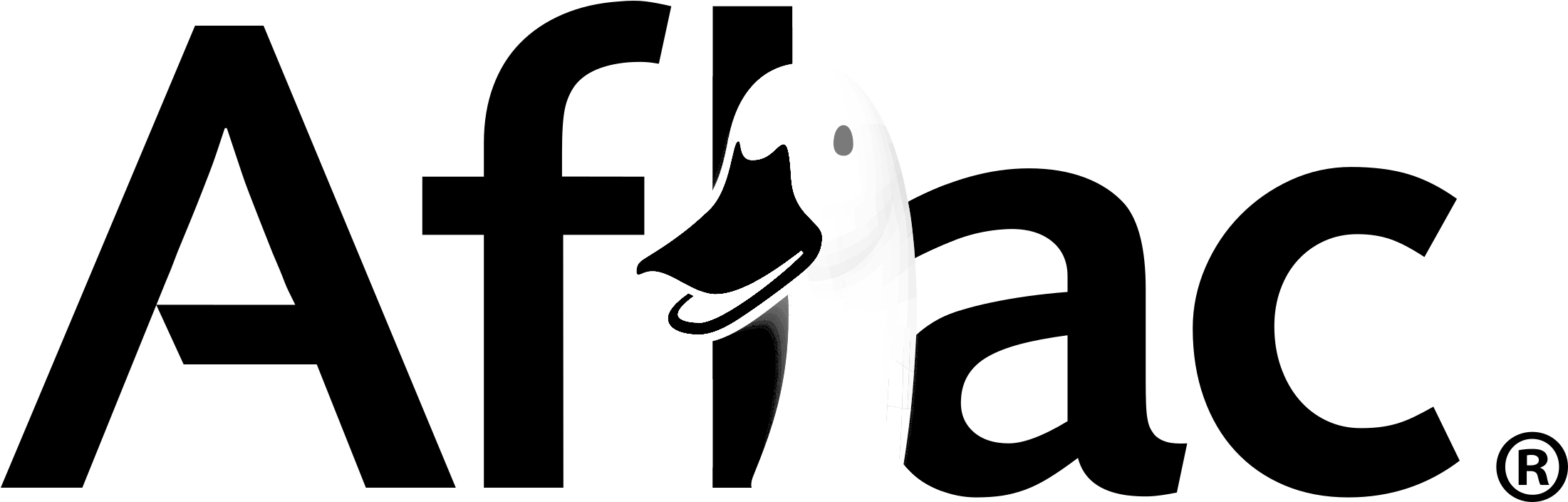 Aflac Logo Png Transparent & Svg Vector Freebie Supply - Aflac Black And White (2400x903)