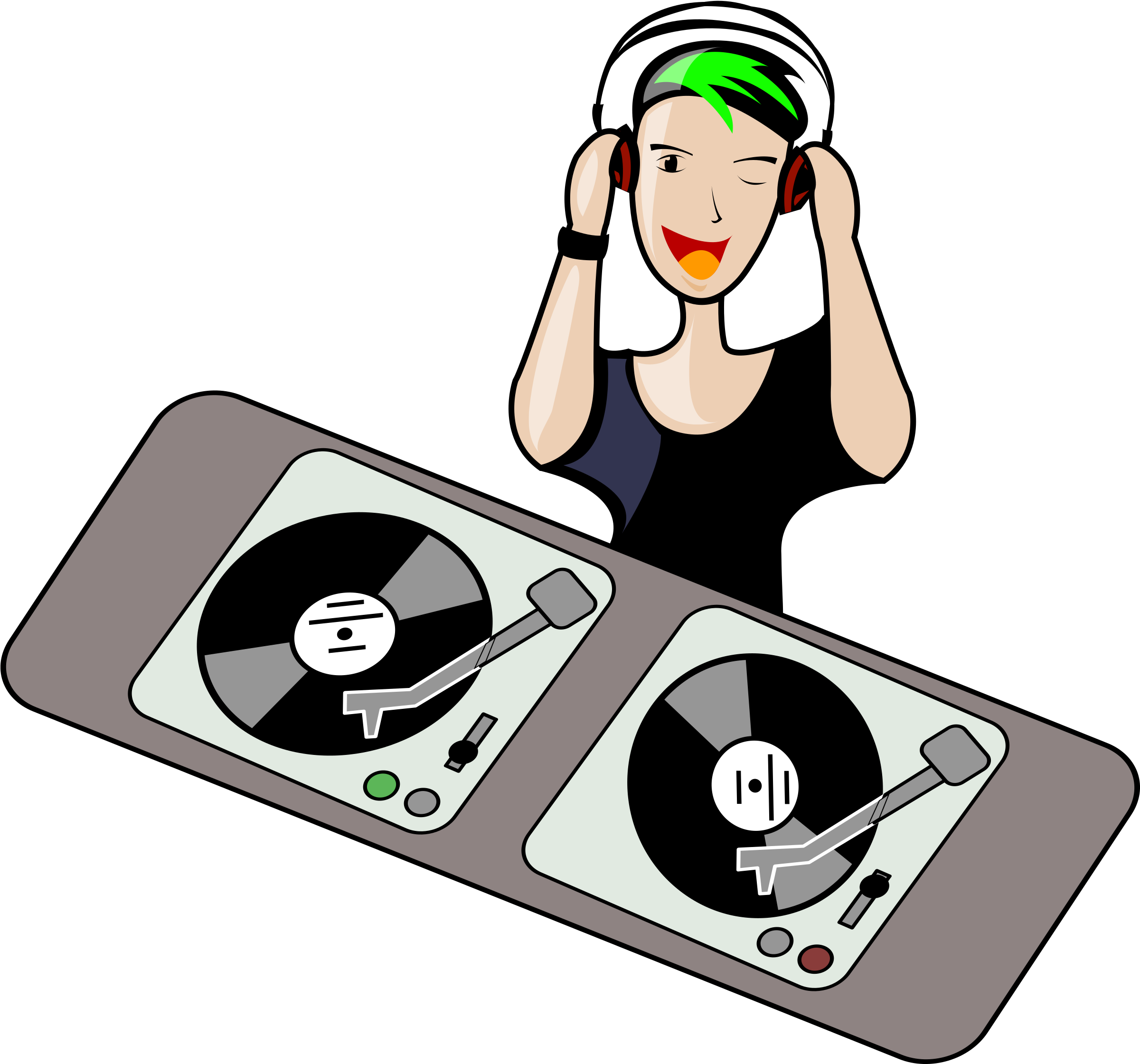 Big Image - Dj Headphones In Cartoon (2400x2251)