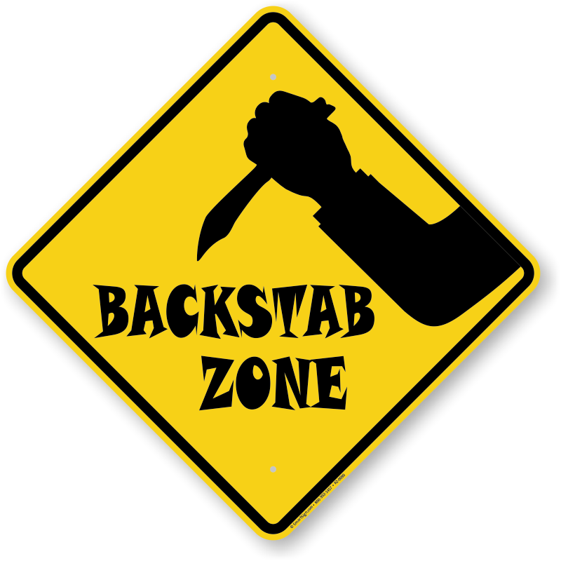 Clip Art Out Of Order Sign Clipart - Backstabbing Png (800x800)