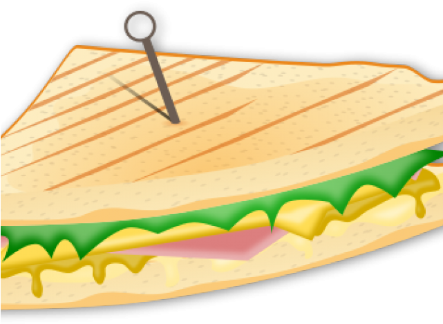 Grilled Cheese Clipart Cute - Ham And Cheese Sandwich Clipart (640x480)