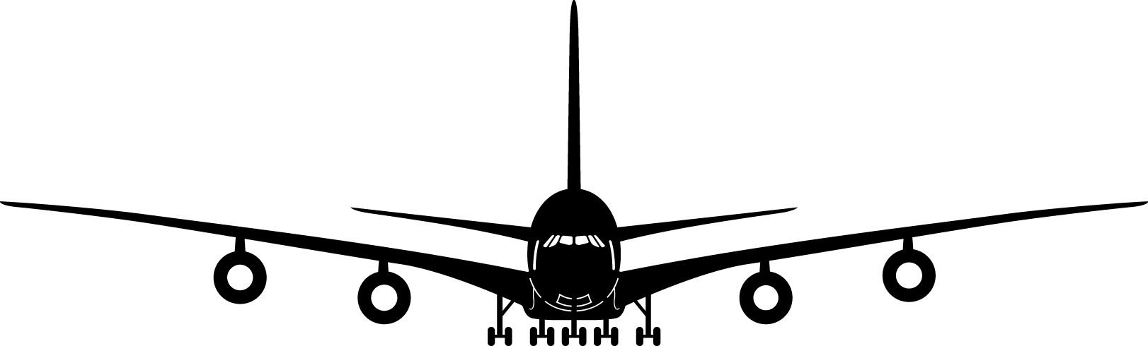 Logo Clipart Airplane Free Clip Art Stock Illustrations - Aeroplane Front View Clipart (1622x490)